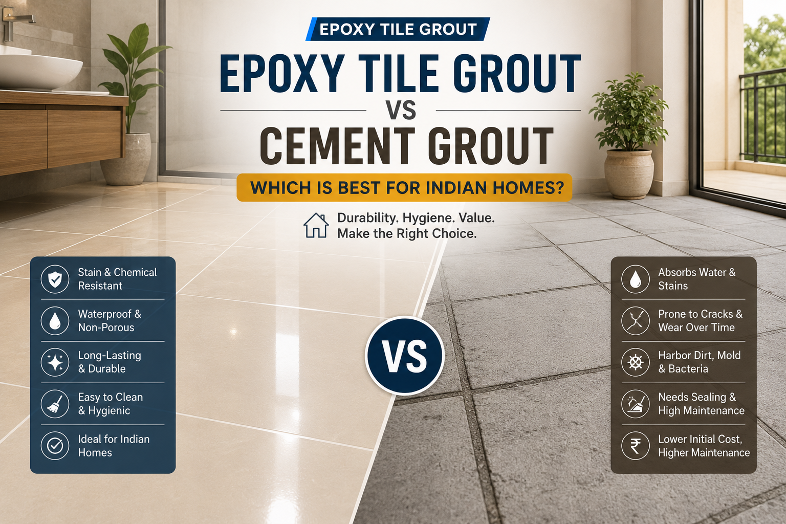 Epoxy Tile Grout vs Cement Grout: Which is Best for Indian Homes?