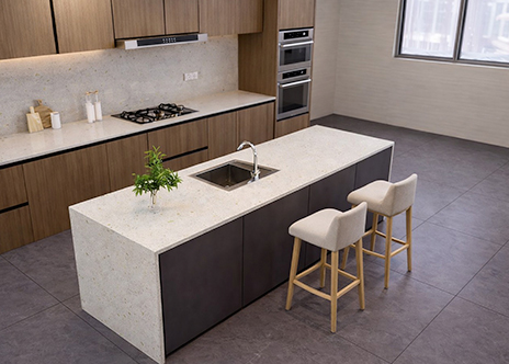 How to Match Kitchen Countertops with Kitchen Floor and Wall Tiles