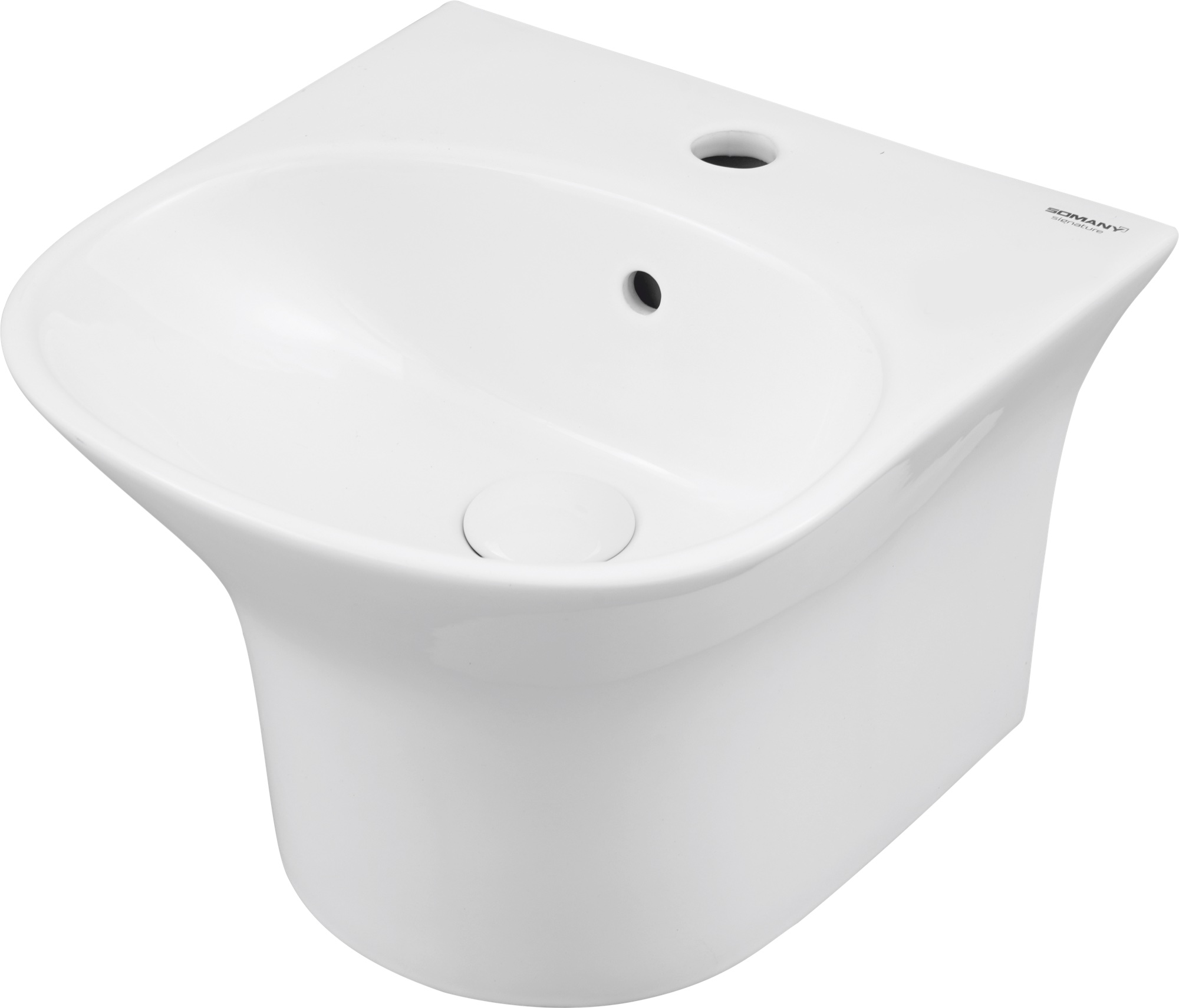 Lilac Wall Mount Half Pedestal Basin
