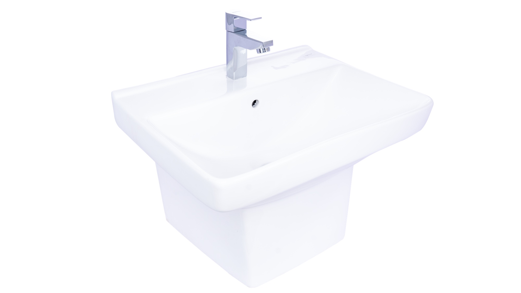 Codie One Piece Half Pedestal Basin BATHWARE for Basin Area — Somany Signature Collection collection
