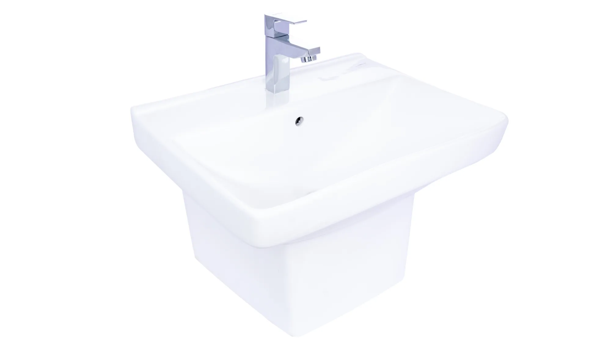 Codie One Piece Half Pedestal Basin BATHWARE for Basin Area — Somany Signature Collection collection