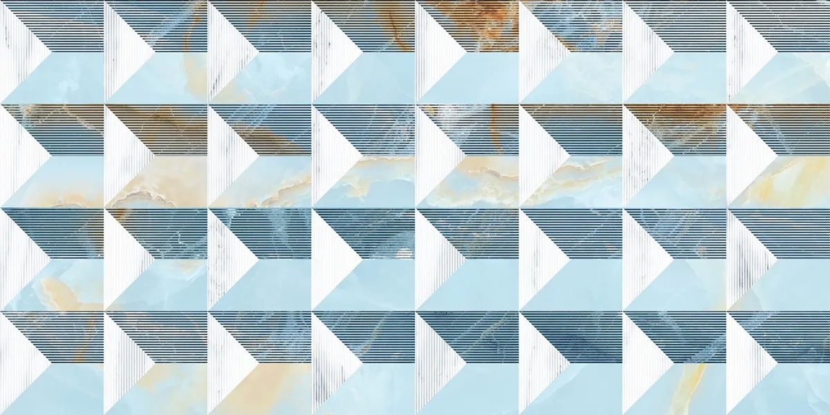GRANDE STYLOS PREXURY SKY BLUE DÉCOR FP tiles for Wall, Floor — Somany Stylos collection
