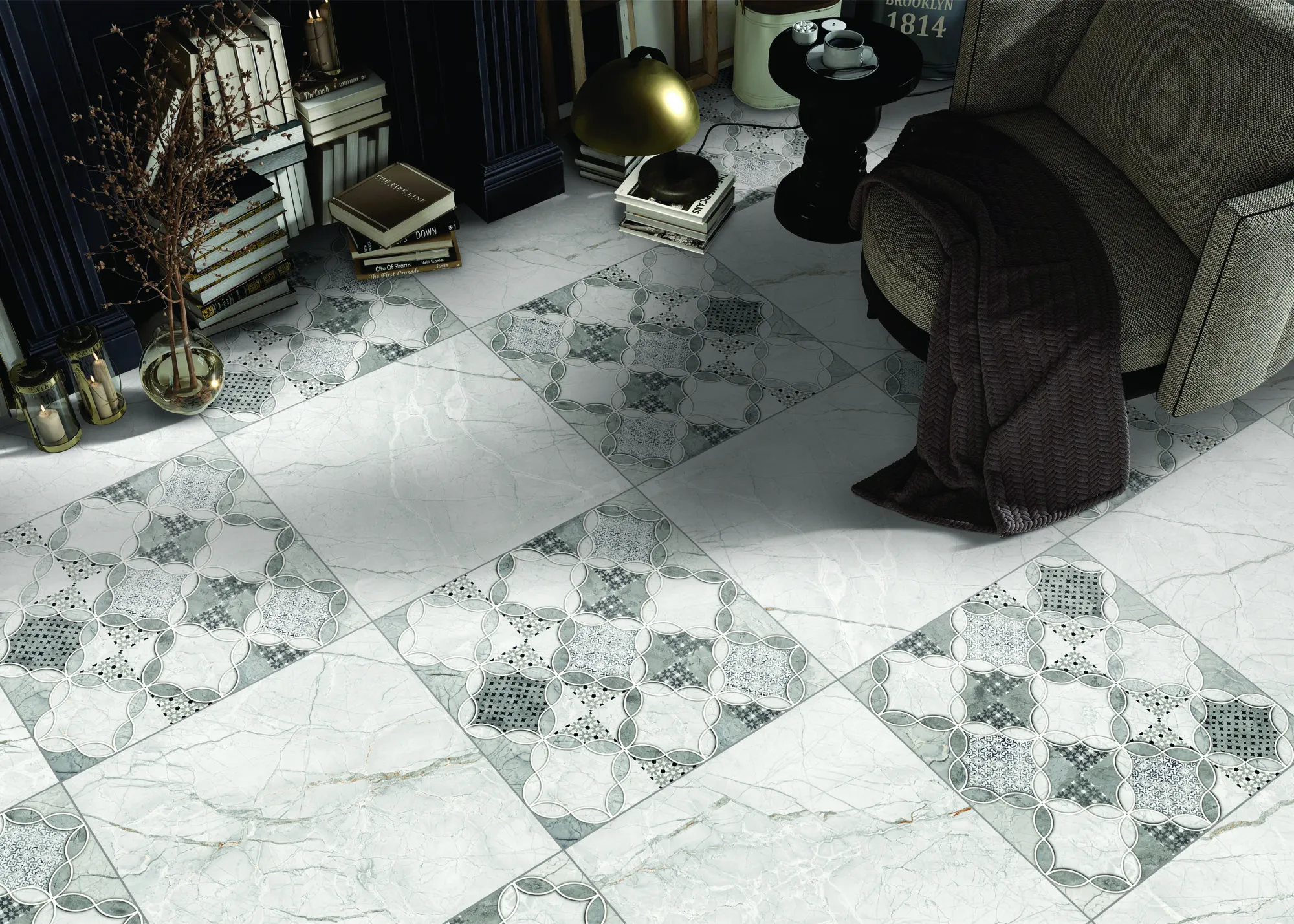 REPLIQ ENGRAVO COLISEUM DARK GREY GVT for Wall, Floor — Somany TESORO collection