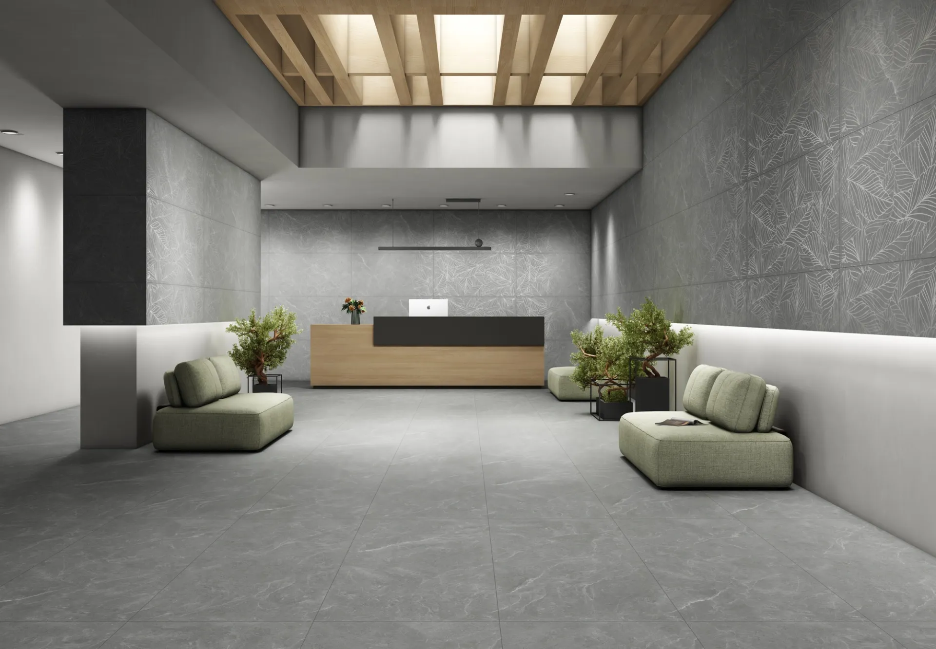 ENORME KS EL PALERMO GREY PLUME GVT for Wall, Floor — Somany HARMONY collection