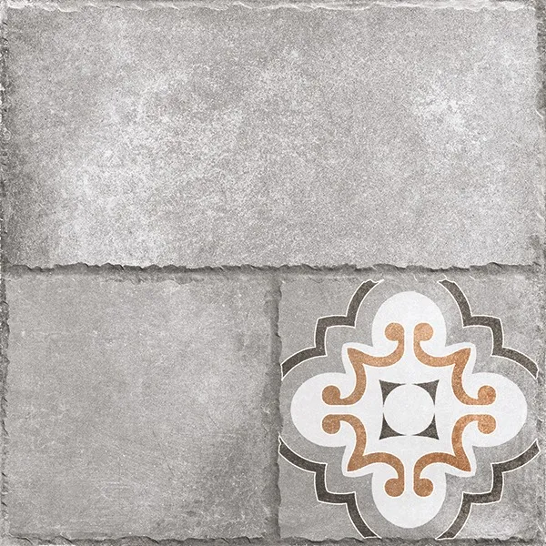 ENOS GREY DECOR V4 tiles for Floor — Somany STONE12 collection