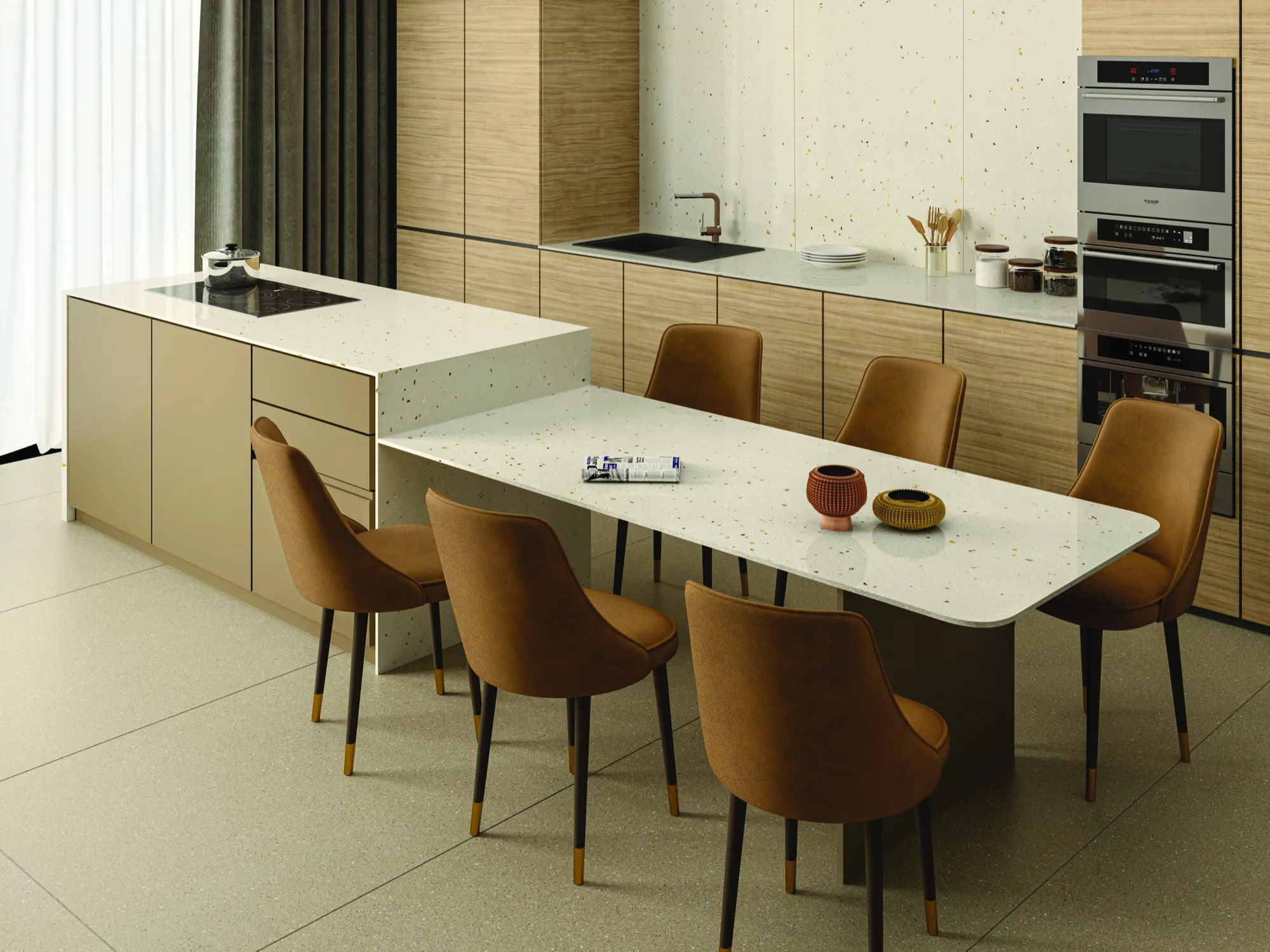 LEIA CREMA 26 SLAB for Counter Top, Wall, Floor