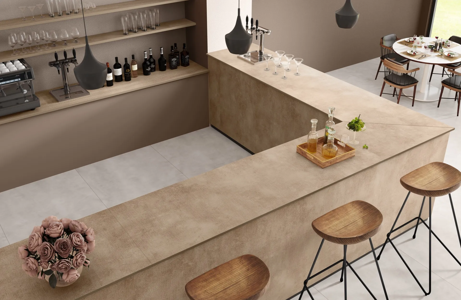 FENNEL BEIGE 26 SHAPE V2 SLAB for Counter Top, Wall, Floor
