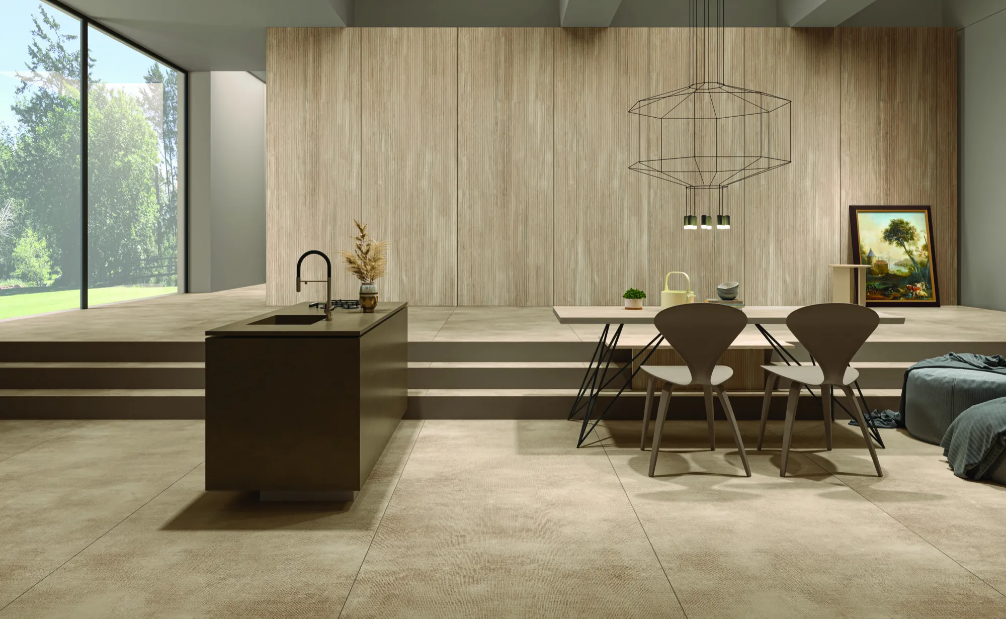 WOODAK TEAK RIGA 26 SHAPE V2 SLAB for Counter Top, Wall, Floor — Somany CONTEMPORARY SURFACES collection