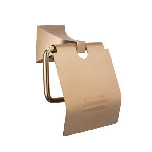 Giza Toilet Paper Holder With Flap-Rose Gold