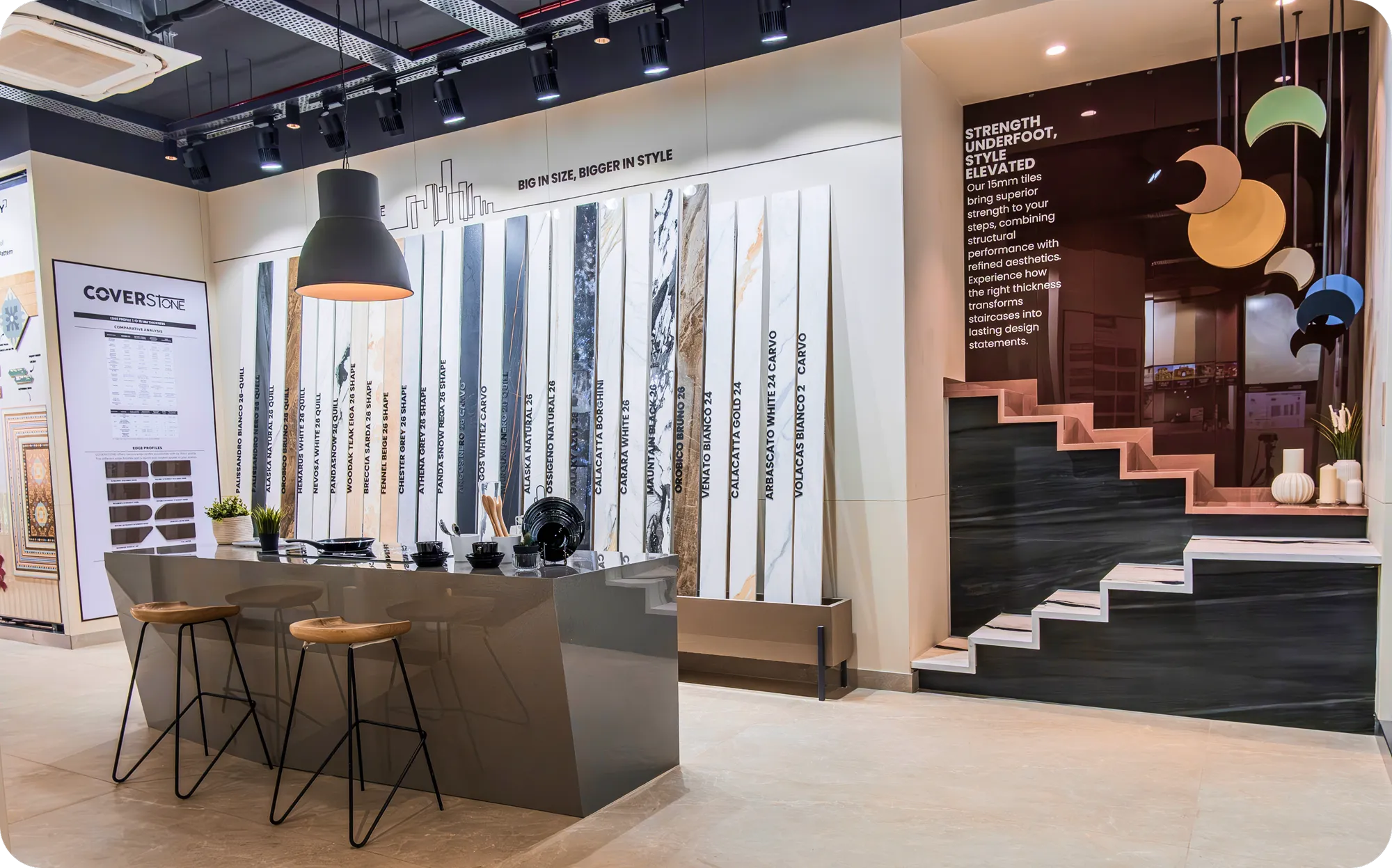 Professionals reviewing tile samples