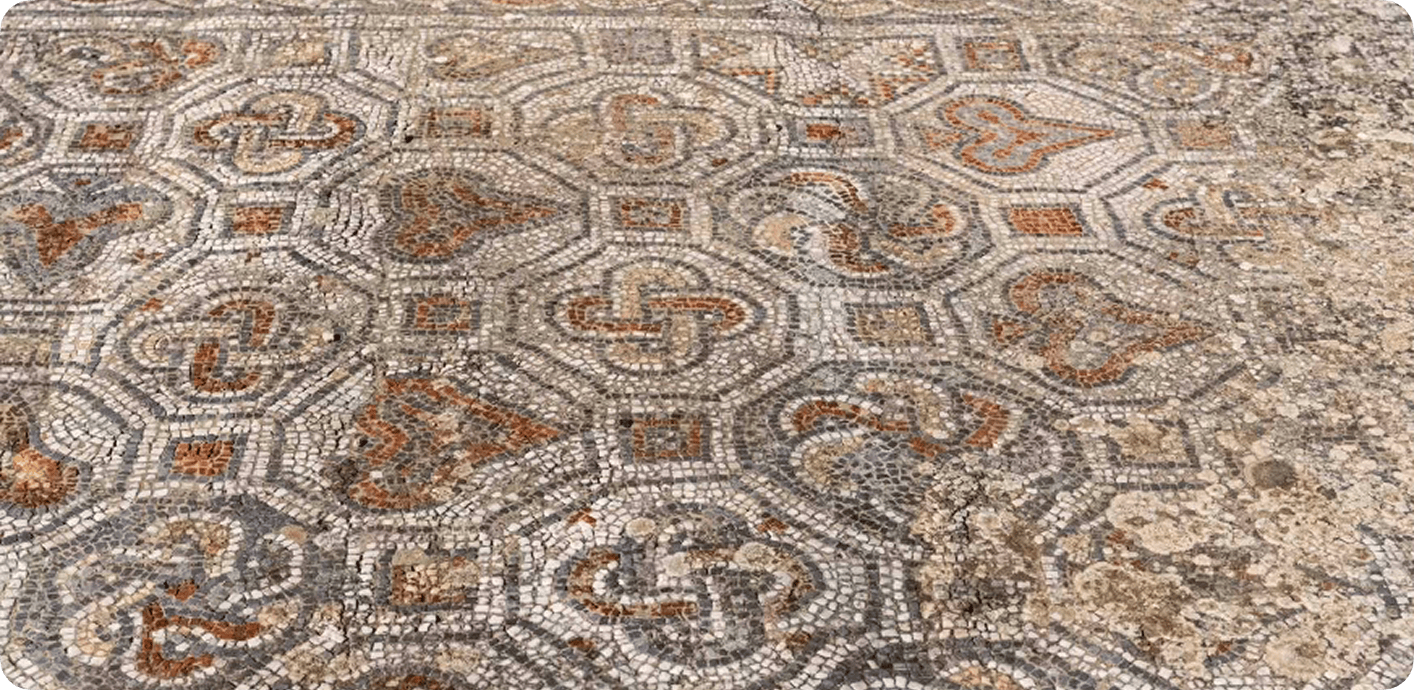 Roman mosaic tile flooring